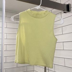 Pastel yellow ribbed tank